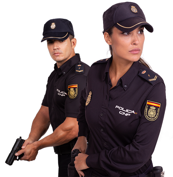 Imagen de dos policías en acto de servicio